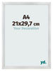 Bilderrahmen A4 - 21x29,7 cm - Silber Matt - MDF - Pisa
