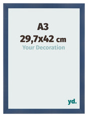 Bilderrahmen A3 - 29,7x42 cm - Dunkelblau Gewischt - MDF - Pisa