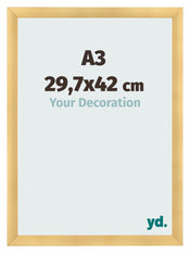 Bilderrahmen A3 - 29,7x42 cm - Gold Matt - MDF - Pisa