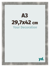 Bilderrahmen A3 - 29,7x42 cm - Metall Vintage - MDF - Pisa