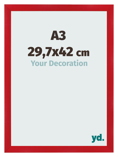 Bilderrahmen A3 - 29,7x42 cm - Rot - MDF - Pisa