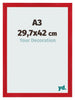 Bilderrahmen A3 - 29,7x42 cm - Rot - MDF - Pisa