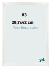 Bilderrahmen A3 - 29,7x42 cm - Weiß Gemasert - MDF - Pisa