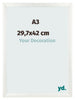 Bilderrahmen A3 - 29,7x42 cm - Weiß Gemasert - MDF - Pisa