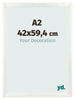 Bilderrahmen A2 - 42x59,4 cm - Weiß Gemasert - MDF - Pisa