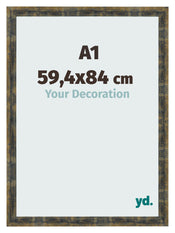 Bilderrahmen A1 - 59,4x84 cm - Blau Gold Meliert - MDF - Pisa