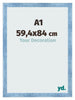 Bilderrahmen A1 - 59,4x84 cm - Hellblau Gewischt - MDF - Pisa