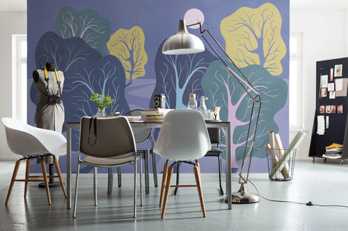 Fototapete Purple Nights 350x250cm FLX7 017 Interieur | Yourdecoration.nl