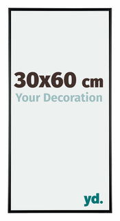 Kent Aluminium Bilderrahmen 30x60cm Schwarz Hochglanz Vorne Messe | Yourdecoration.de