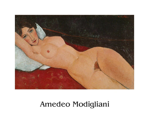 Kunstdruck Amedeo Modigliani Liegender Frauenakt auf weißem Kissen 50x40cm AMO 2002 PGM | Yourdecoration.de