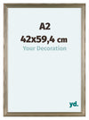 Lincoln Holz Bilderrahmen 42x59 4cm A2 Silber Vorne Messe | Yourdecoration.de