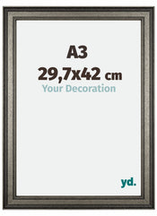 Liverpool Holz Bilderrahmen 29 7x42cm A3 Silber Vorne Messe | Yourdecoration.de
