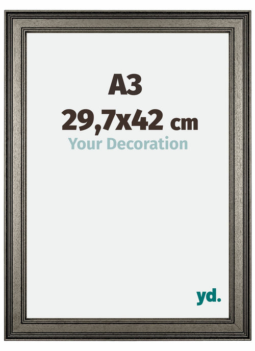 Liverpool Holz Bilderrahmen 29 7x42cm A3 Silber Vorne Messe | Yourdecoration.de