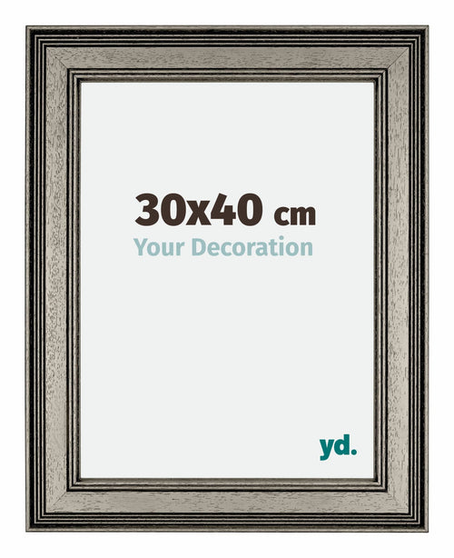 Liverpool Holz Bilderrahmen 30x40cm Silber Vorne Messe | Yourdecoration.de