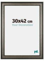 Liverpool Holz Bilderrahmen 30x42cm Silber Vorne Messe | Yourdecoration.de