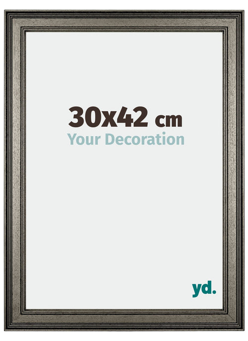 Liverpool Holz Bilderrahmen 30x42cm Silber Vorne Messe | Yourdecoration.de