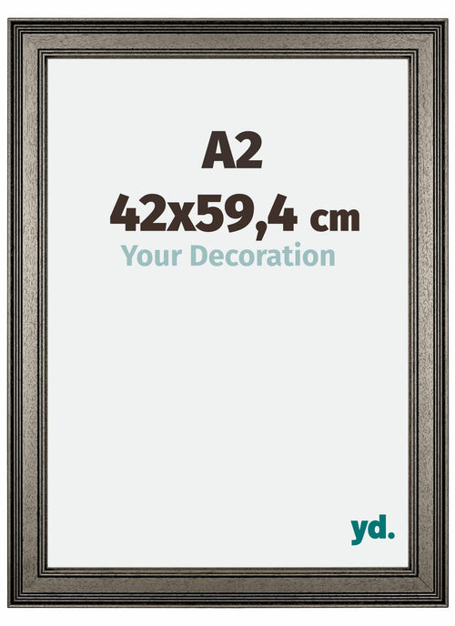 Liverpool Holz Bilderrahmen 42x59 4cm A2 Silber Vorne Messe | Yourdecoration.de