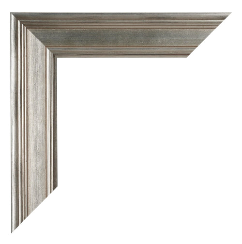 Liverpool Holz Bilderrahmen 60x80cm Silber Detail Ecke | Yourdecoration.de