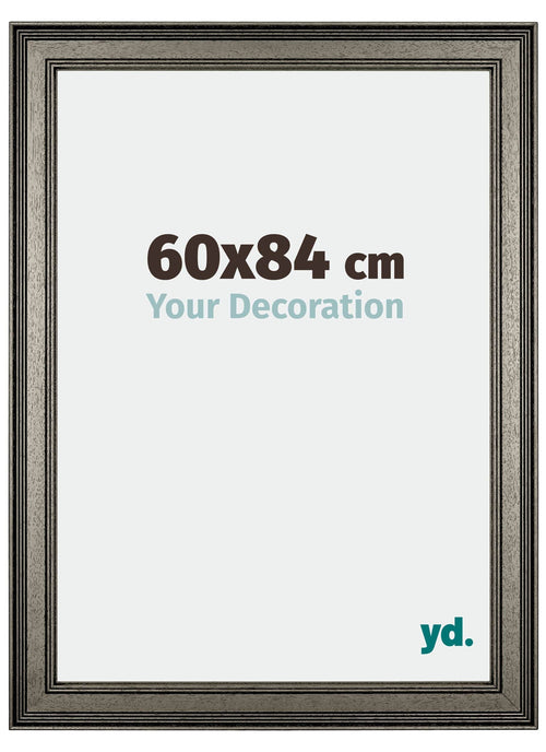 Liverpool Holz Bilderrahmen 60x84cm Silber Vorne Messe | Yourdecoration.de