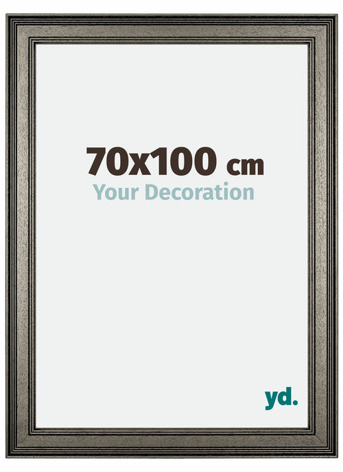 Liverpool Holz Bilderrahmen 70x100cm Silber Vorne Messe | Yourdecoration.de