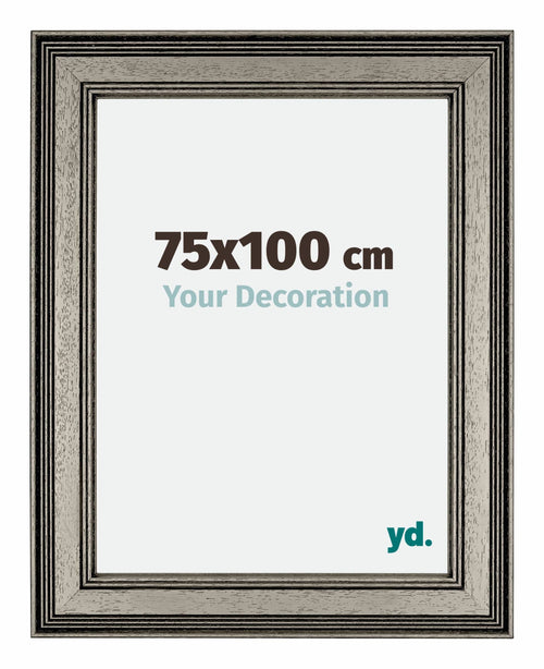Liverpool Holz Bilderrahmen 75x100cm Silber Vorne Messe | Yourdecoration.de