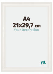 London Holz Bilderrahmen 21x29 7cm A4 Weiss Vorne Messe | Yourdecoration.de