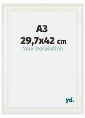 London Holz Bilderrahmen 29 7x42cm A3 Weiss Vorne Messe | Yourdecoration.de