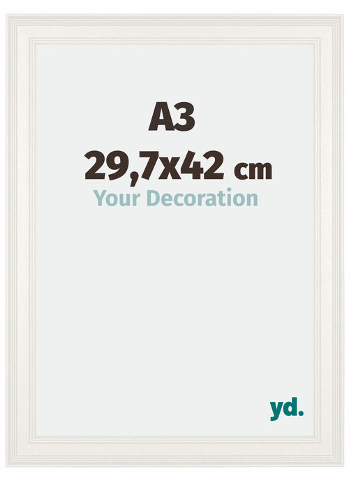London Holz Bilderrahmen 29 7x42cm A3 Weiss Vorne Messe | Yourdecoration.de
