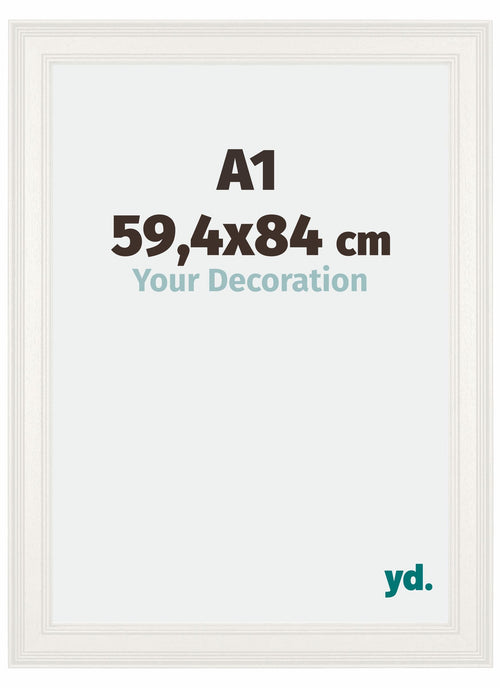 London Holz Bilderrahmen 59 4x84cm A1 Weiss Vorne Messe | Yourdecoration.de