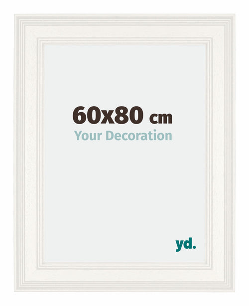 London Holz Bilderrahmen 60x80cm Weiss Vorne Messe | Yourdecoration.de