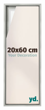 Lyon MDF Schattenfugenrahmen 20x60cm Silber Matt Vorne Messe | Yourdecoration.de