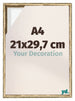 Lyon MDF Schattenfugenrahmen 21x29 7cm A4 Gold Antik Vorne Messe | Yourdecoration.de