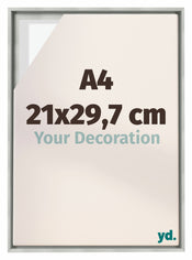 Lyon MDF Schattenfugenrahmen 21x29 7cm A4 Silber Matt Vorne Messe | Yourdecoration.de