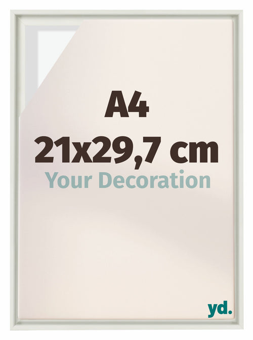 Lyon MDF Schattenfugenrahmen 21x29 7cm A4 Weiss Matt Vorne Messe | Yourdecoration.de
