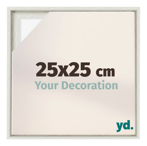 Lyon MDF Schattenfugenrahmen 25x25cm White Wash Vorne Messe | Yourdecoration.de