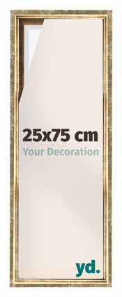 Lyon MDF Schattenfugenrahmen 25x75cm Gold Antik Vorne Messe | Yourdecoration.de