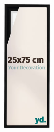 Lyon MDF Schattenfugenrahmen 25x75cm Schwarz Matt Vorne Messe | Yourdecoration.de