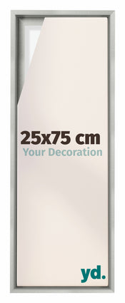Lyon MDF Schattenfugenrahmen 25x75cm Silber Matt Vorne Messe | Yourdecoration.de