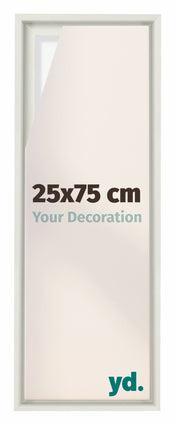 Lyon MDF Schattenfugenrahmen 25x75cm Weiss Matt Vorne Messe | Yourdecoration.de