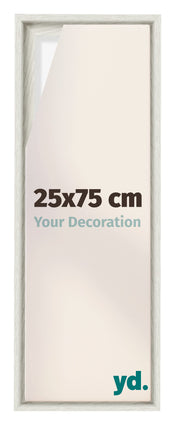 Lyon MDF Schattenfugenrahmen 25x75cm White Wash Vorne Messe | Yourdecoration.de