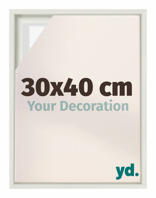 Lyon MDF Schattenfugenrahmen 30x40cm Weiss Matt Vorne Messe | Yourdecoration.de