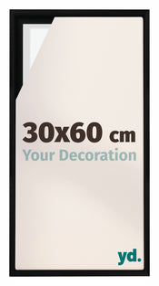 Lyon MDF Schattenfugenrahmen 30x60cm Schwarz Matt Vorne Messe | Yourdecoration.de