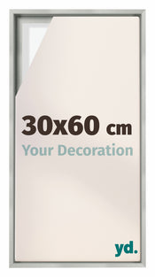 Lyon MDF Schattenfugenrahmen 30x60cm Silber Matt Vorne Messe | Yourdecoration.de