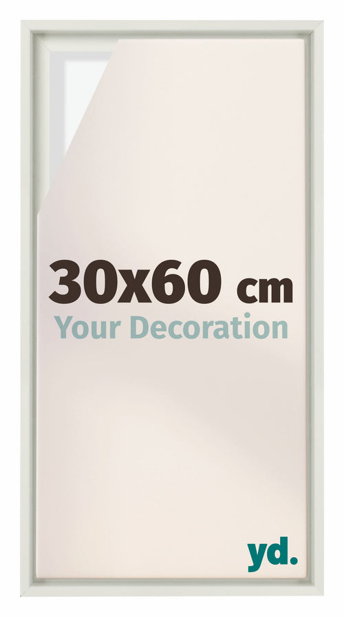 Lyon MDF Schattenfugenrahmen 30x60cm Weiss Matt Vorne Messe | Yourdecoration.de