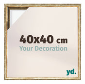 Lyon MDF Schattenfugenrahmen 40x40cm Gold Antik Vorne Messe | Yourdecoration.de