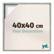 Lyon MDF Schattenfugenrahmen 40x40cm Silber Matt Vorne Messe | Yourdecoration.de