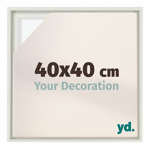 Lyon MDF Schattenfugenrahmen 40x40cm Weiss Matt Vorne Messe | Yourdecoration.de