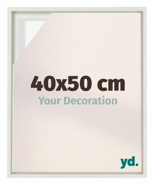 Lyon MDF Schattenfugenrahmen 40x50cm Weiss Matt Vorne Messe | Yourdecoration.de