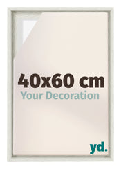 Lyon MDF Schattenfugenrahmen 40x60cm White Wash Vorne Messe | Yourdecoration.de