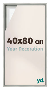 Lyon MDF Schattenfugenrahmen 40x80cm Silber Matt Vorne Messe | Yourdecoration.de